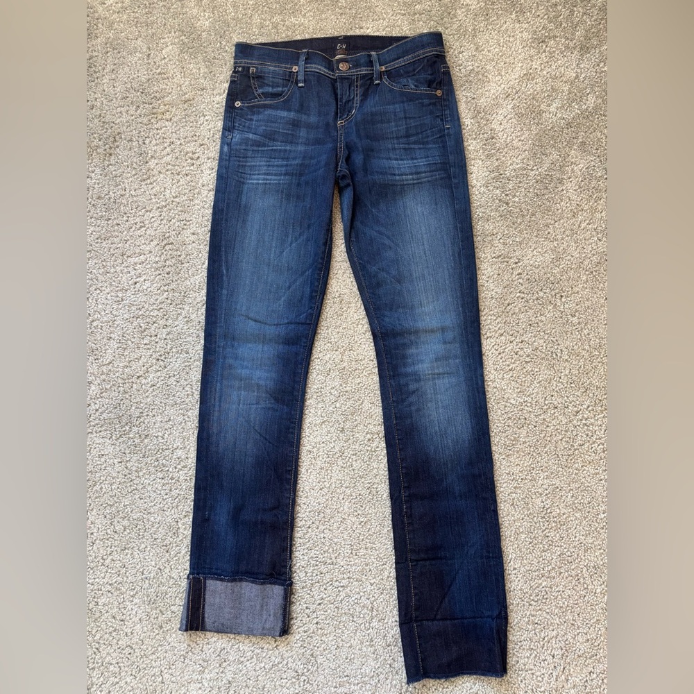 Citizens of Humanity Dani Straight Leg Jeans Women’s Size 24 Dark Wash Mid Rise - Picture 3 of 16